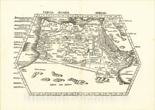 Historic Map : Tabula Quarta Africae, 1513, Martin Waldseem?ller, v2, Vintage Wall Art