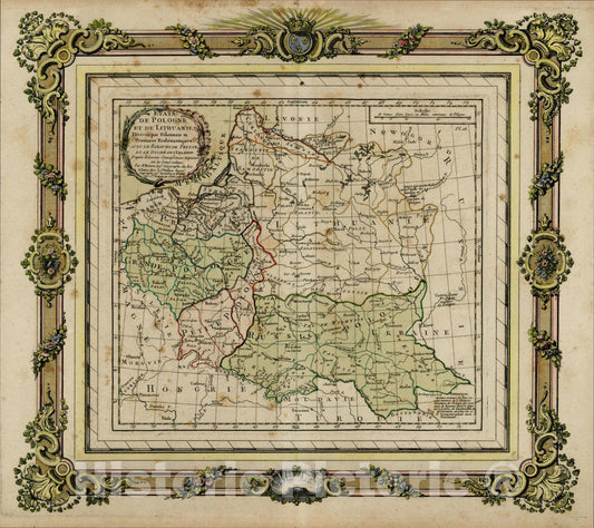 Historic Map : Etats De Pologne et de Lituanie Divises par Palatinats et Provinces Ecclesiastiques., 1766, Louis Brion de la Tour, Vintage Wall Art