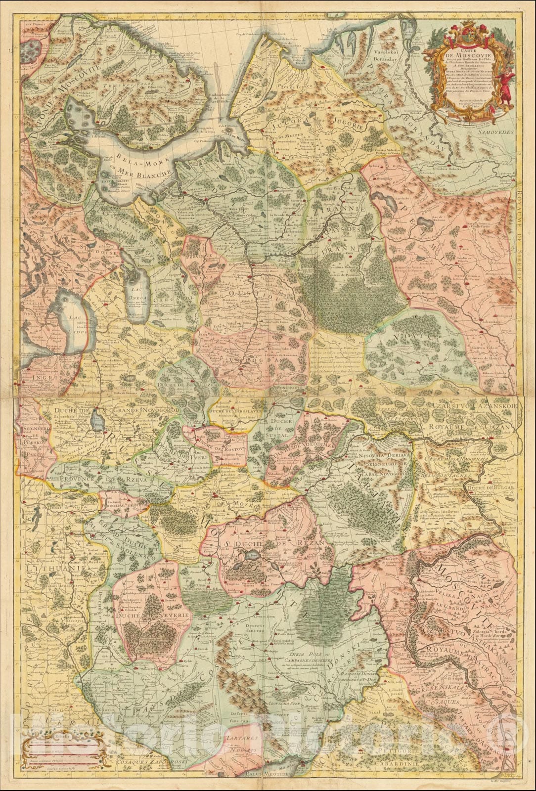 Historic Map : Carte de Moscovie dresse par G. de L'Isle, c1710, Joseph Nicholas de L'Isle, Vintage Wall Art