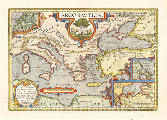 Historic Map : Argonautica. Illustrissimo Principi Carolo Comiti Arenbergio, Baroni Septimontii, Domino Miravartii, Equiti Aurei Velleris, etc., 1609, v1, Vintage Wall Art
