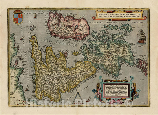 Historic Map : Angliae, Scotiae, Et Hiberniae Sive Britannicae Insularum Descriptio, 1609, , Vintage Wall Art
