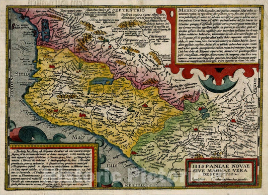 Historic Map : Hispaniae Novae Sive Magnae Vera Descriptio, c1600, , Vintage Wall Art