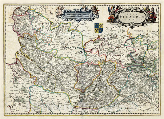 Historic Map : Nova Picardiae Tabula, ., c1688, , Vintage Wall Art