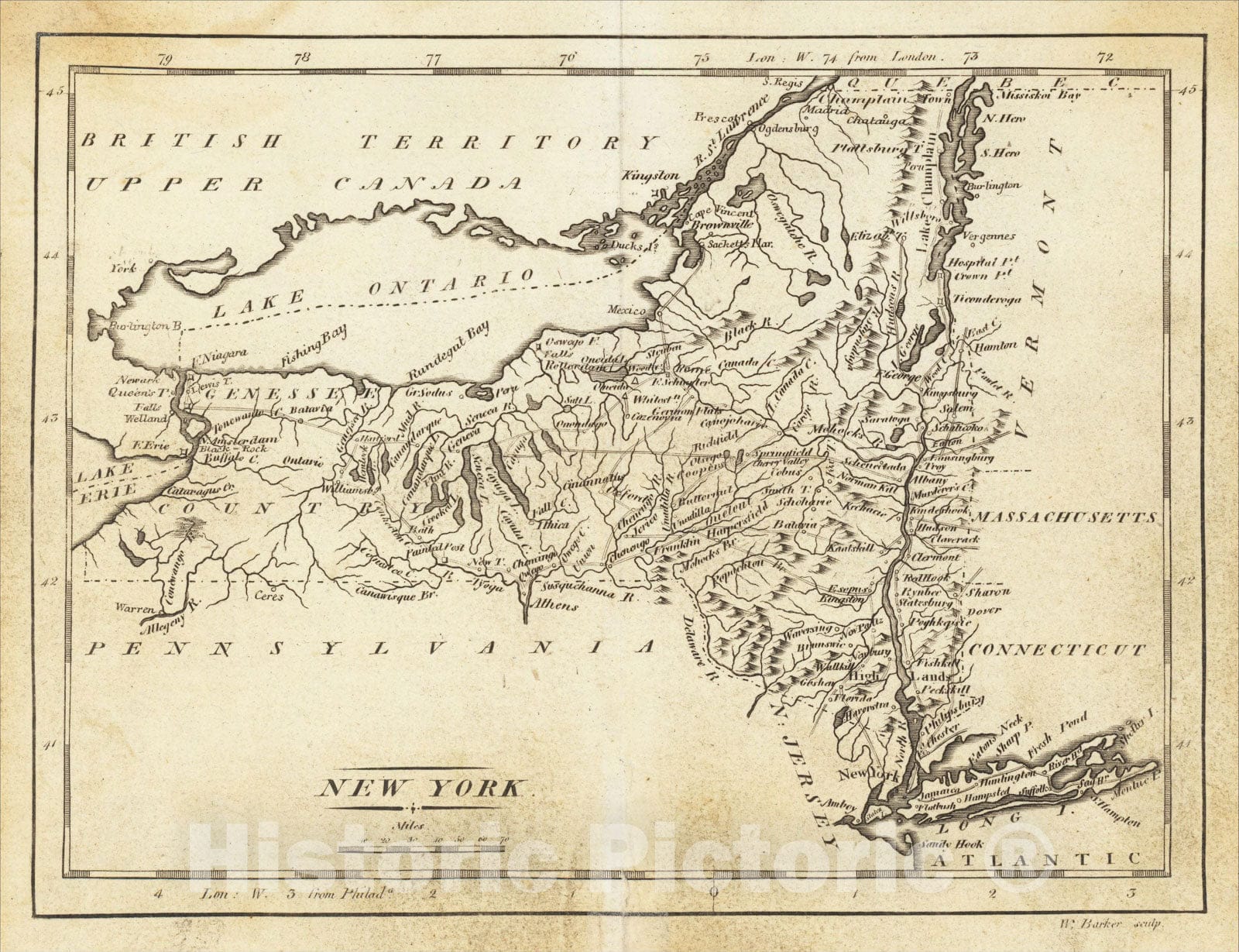 Historic Map : New York, 1814, , Vintage Wall Art