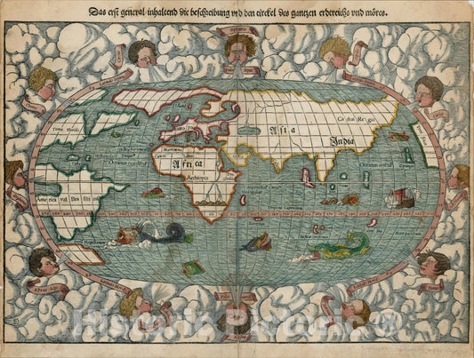 Historic Map : Das Erst General, inhaltend die beschreibung, [Modern World], 1550, , Vintage Wall Art