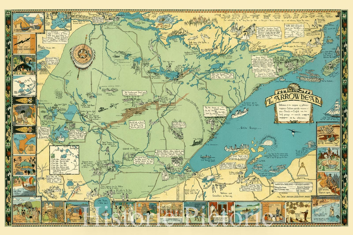 Arrowhead Region - Pictorial Map, 1929 | Historical Map Print