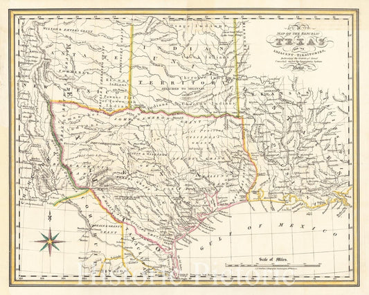 Republic of Texas - Land Grants Map, 1841 | Historical Map Reproduction