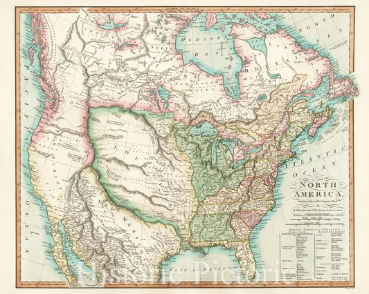 North America - Louisiana Purchase Map, 1804 | Historical Map Print