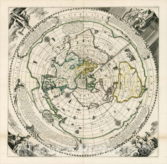 Historic Map : La Nouvelle maniere de representer le Globe terrestre, invent? par Louis de Mayerene Turquet, 1648, Louis de Mayerne Turquet , Vintage Wall Art