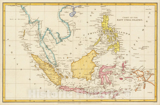 Historic Map : Chart of the East India Islands, 1808, Aaron Arrowsmith, Vintage Wall Art