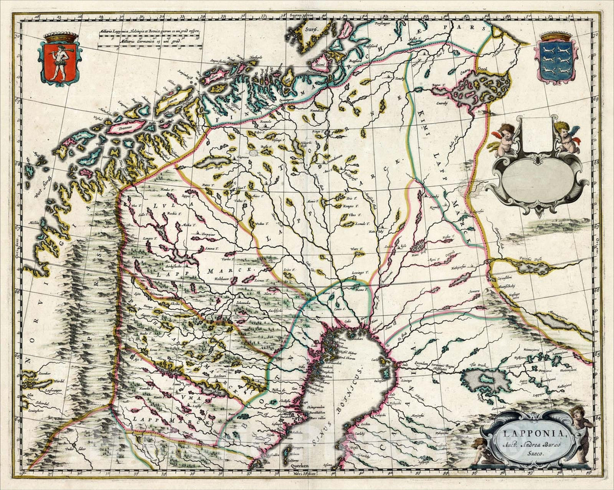 Historic Map : Gothia Auctore Andrea Bareo Sueco, c1688, v2, Vintage Wall Art