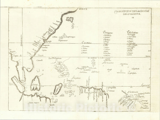 Historic Map : Descripcion De Las Indias Del Poniente, 1666, Antonio de Herrera y Tordesillas, Vintage Wall Art