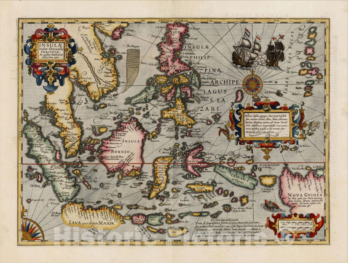 Historic Map : Insulae Indiae Orientalis Praecipuae, In quibus Moluccae celeberrime sunt, c1630, , Vintage Wall Art
