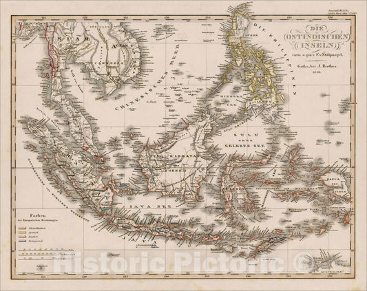 Historic Map : Die Ostindischen Inseln, 1846, 1846, , Vintage Wall Art