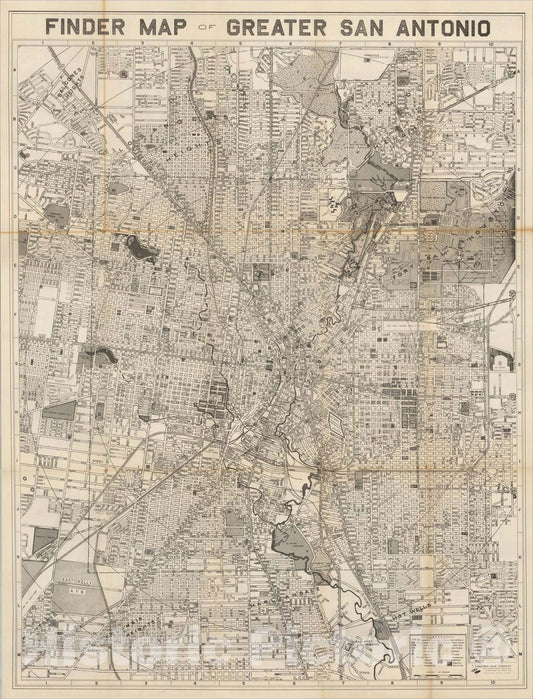 Historic Map : Finder Map of Greater San Antonio, c1950, M. L. Ferguson, Vintage Wall Art