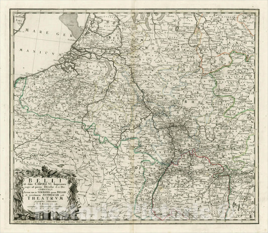 Historic Map : Belli ab obitu Caroli VI Imperatoris usque ad pacem Dresdae d, 1748, , Vintage Wall Art