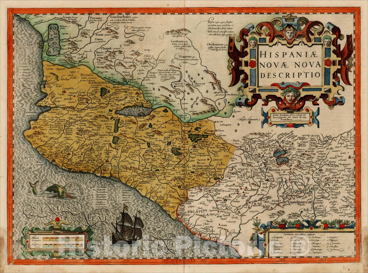 Historic Map : Hispaniae Novae Nova Descriptio, c1606, , Vintage Wall Art