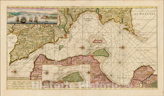 Historic Map : Nieuwe Afteekening van de Sond int Groot, c1720, , Vintage Wall Art