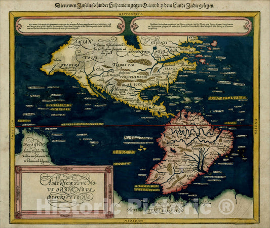 Historic Map : Americae Sive Novi Orbis Nova Descriptio, 1588, Sebastian M?nster, Vintage Wall Art