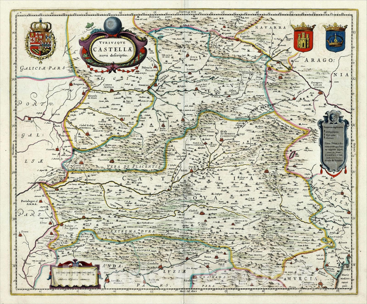 Historic Map : Utriusque Castiliae nova descriptio, c1688, , Vintage Wall Art