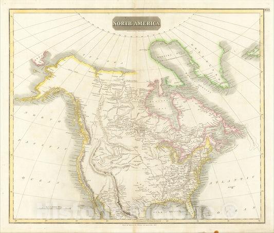 Historic Map : North America, 1814, John Thomson, Vintage Wall Art
