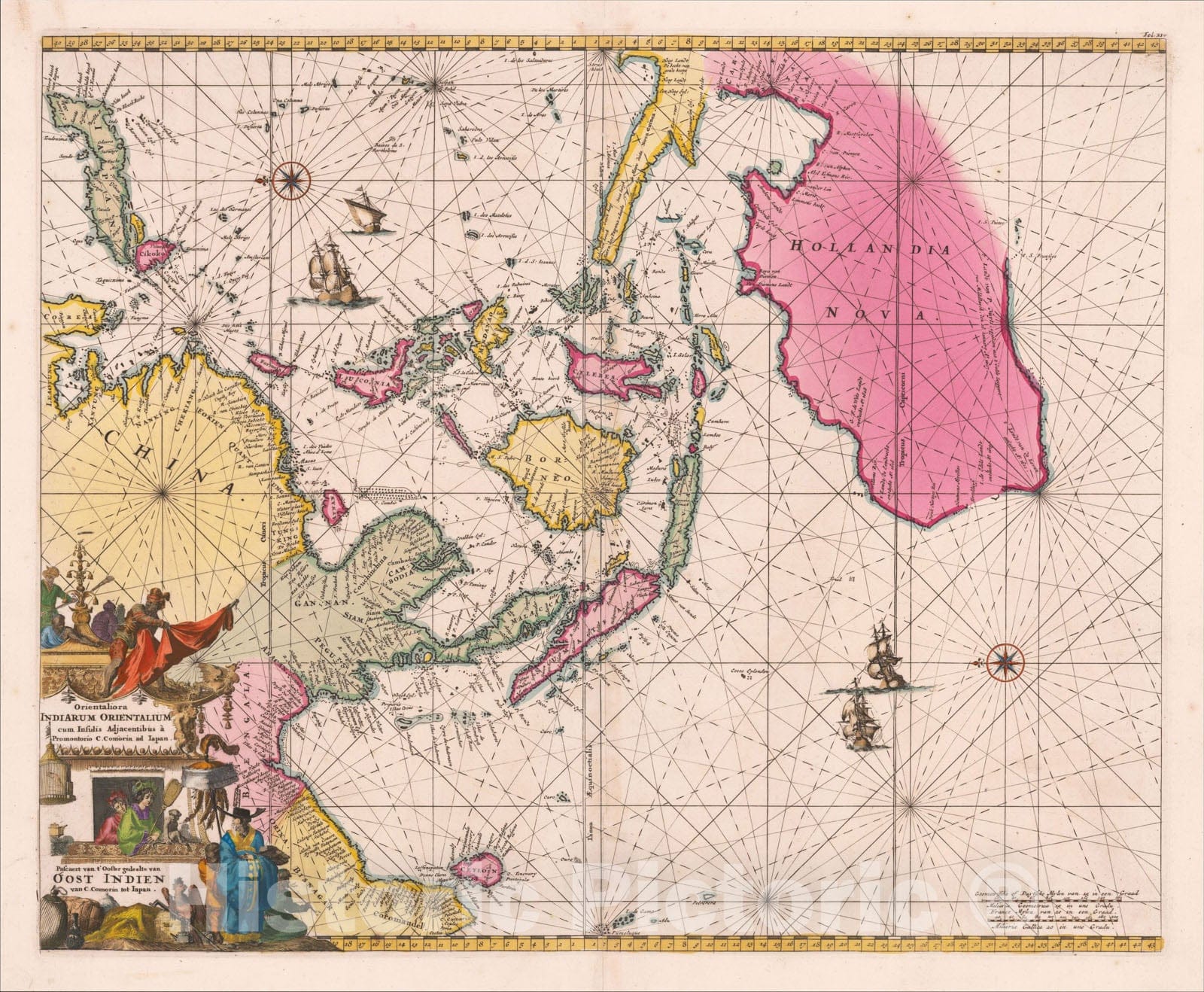 Historic Map : Orientaliora Indiarum Orientalium cum Insulis Adjacentibus a Promontorio C. Comori ad Iapan, 1675, Frederick De Wit, Vintage Wall Art