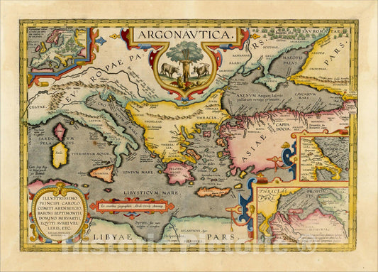 Historic Map : Argonautica. Illustrissimo Principi Carolo Comiti Arenbergio, Baroni Septimontii, Domino Miravartii, Equiti Aurei Velleris, etc., 1609, v2, Vintage Wall Art