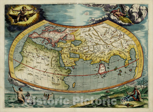 Historic Map : Universalis Tabula Iuxta Ptolemaeum, 1578, Gerard Mercator, v2, Vintage Wall Art