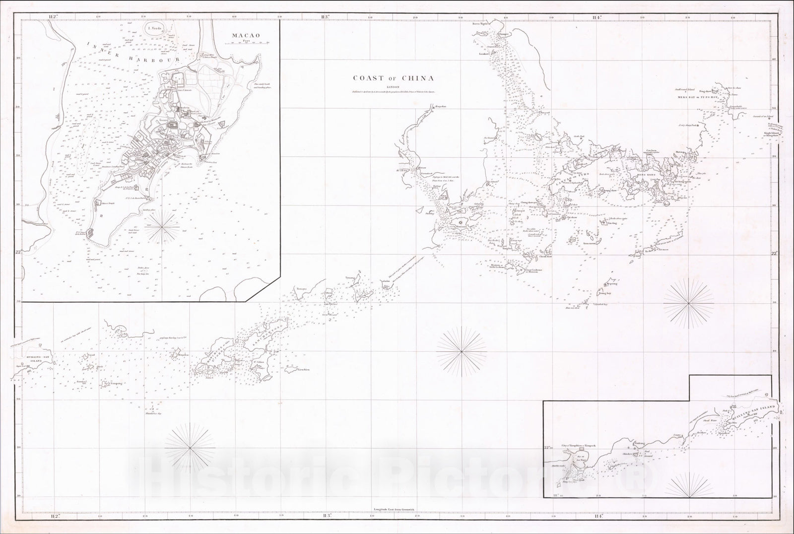Historic Map : Coast of China, 1812, Aaron Arrowsmith, Vintage Wall Art