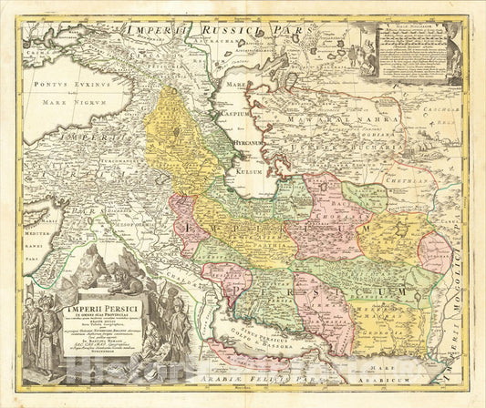 Historic Map : Imperii Persici In Omnes Suas Provincias, [includes Cyprus], 1720, Johann Baptist Homann, Vintage Wall Art