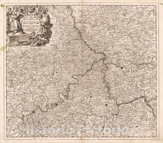 Historic Map : Archiepiscopatus Electoratus Trevirensis et eyfalia Tractus Novissima et Accuratissima Tabula , 1680, Theodorus I Danckerts, Vintage Wall Art