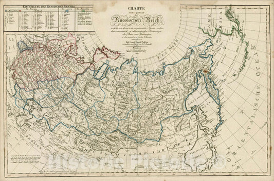 Historic Map : Chart of Russia and Alaska, 1821, , Vintage Wall Art