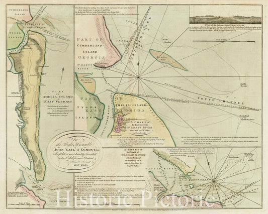 Plan of Amelia Island and St. Mary's River, 1770 - Historical Nautical Chart