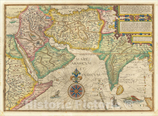 Historic Map : Deliniantur in hac tabula, Orae maritimae Abexiae, freti Mecani: al, 1596, Jan Huygen Van Linschoten, Vintage Wall Art