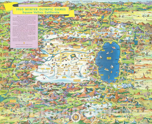 Historic Map : 1960 Winter Olympic Games Squaw Valley, California, 1960, Don Bloodgood, Vintage Wall Art