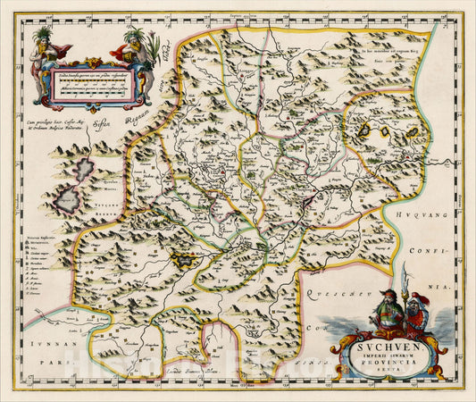 Historic Map : Suchuen, Imperii Sinarum Provincia Sexta, c1655, , Vintage Wall Art