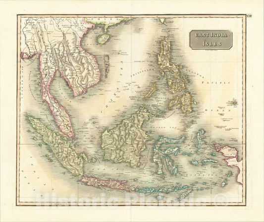 Historic Map : East India Isles, 1814, John Thomson, Vintage Wall Art