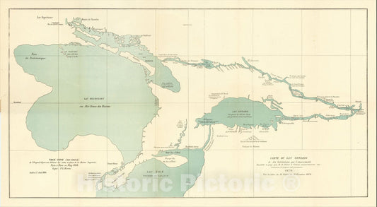 Historic Map : Carte des Grands Lacs de l'Am?ique du Nord dress? en 1670 Par B?han de Gallin?, 1670, Gabriel Gravier, Vintage Wall Art
