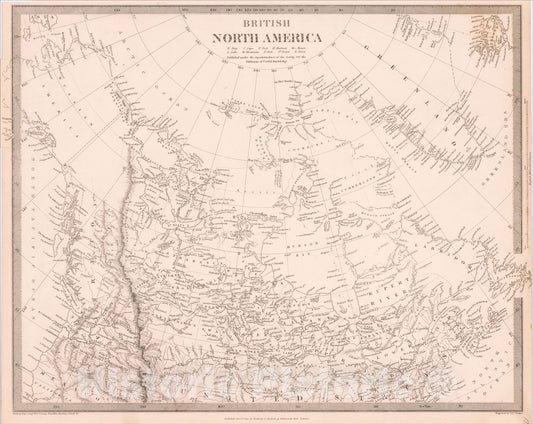Historic Map : British North America, 1834, Society for the Diffusion of Useful Knowledge, Vintage Wall Art
