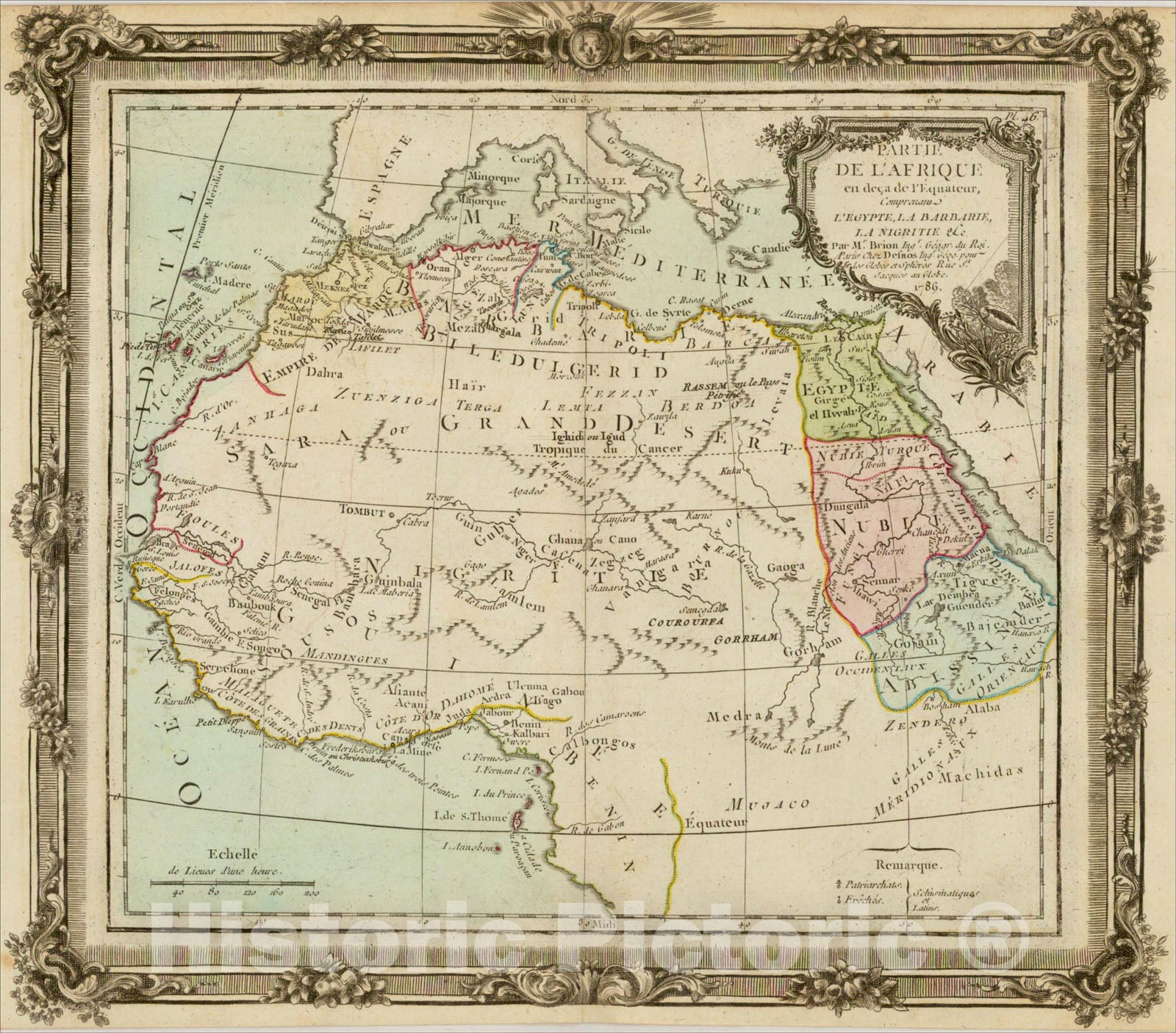 Historic Map : Partie De L'Afrique en deca de L'Equateur ? 1766, 1766, Louis Brion de la Tour, Vintage Wall Art