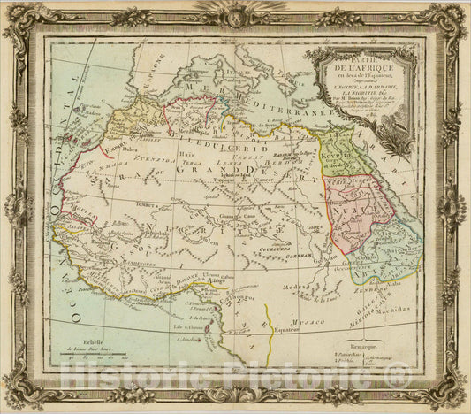 Historic Map : Partie De L'Afrique en deca de L'Equateur ? 1766, 1766, Louis Brion de la Tour, Vintage Wall Art