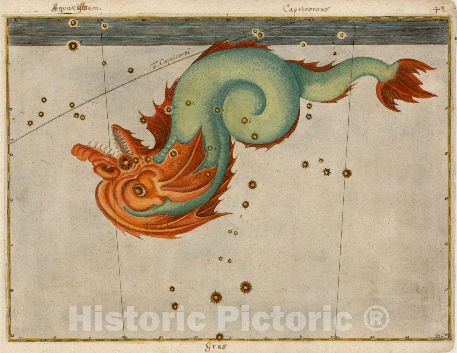 Historic Map : [ Picis Notius ], 1603, Johann Bayer, Vintage Wall Art