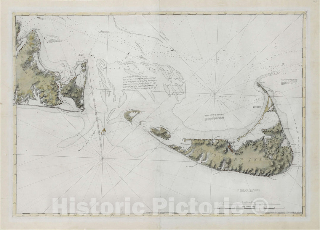 Historic Map : [Nantucket and Martha's Vineyard], 1781, , Vintage Wall Art