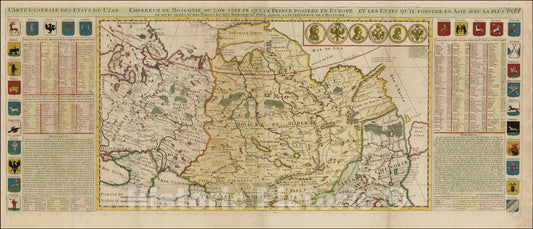 Historic Map : Carte de l'Empire Othoman Consideree dans les Etats de cette Puissance, 1719, Henri Chatelain, Vintage Wall Art