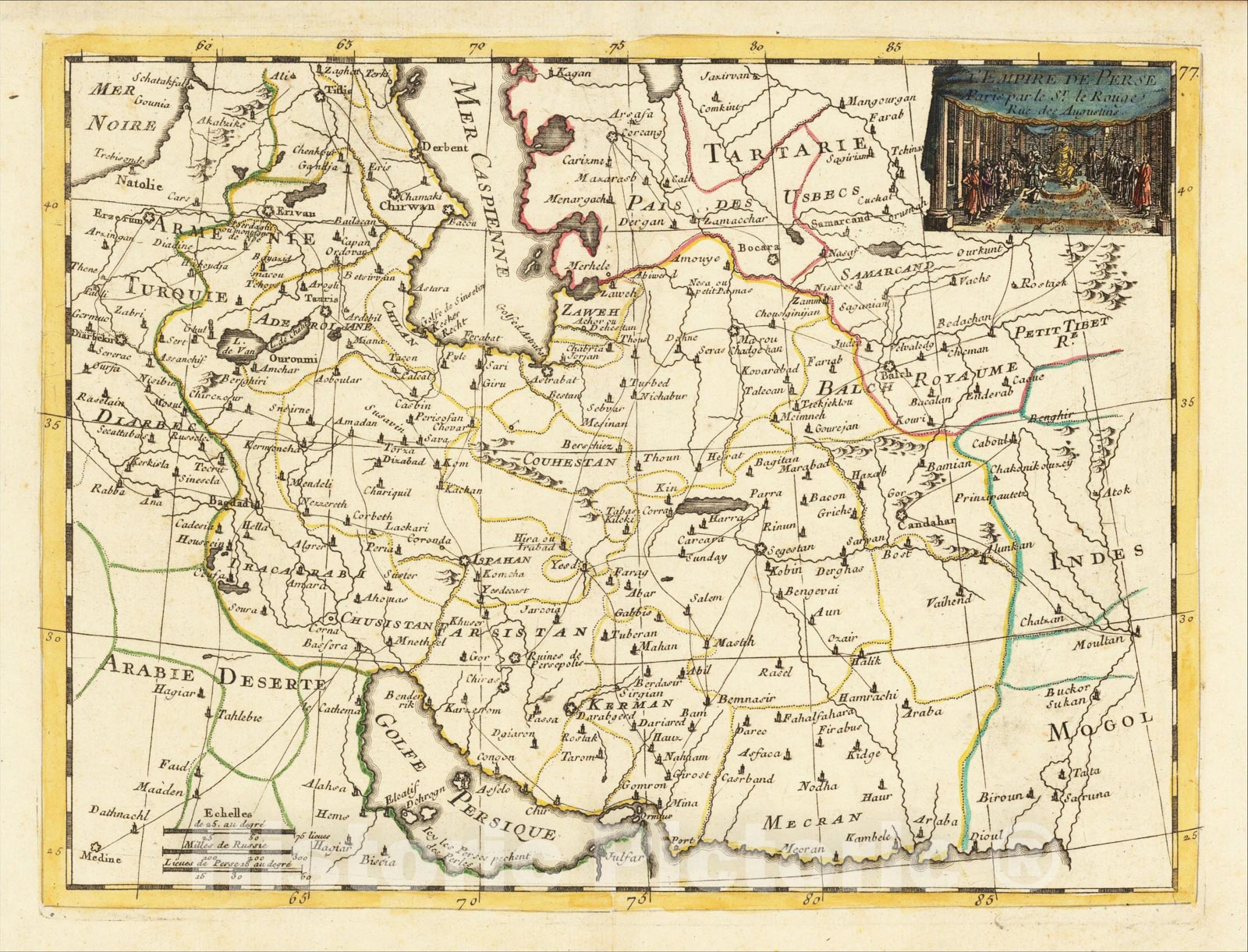 Historic Map : L'Empire De Perse , 1746, George Louis Le Rouge, Vintage Wall Art