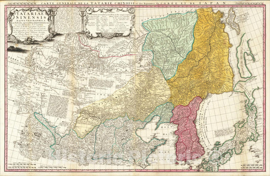 Historic Map : Tatariae Sinensis Mappa Geographica ex Tabulis secialibus R.R.P.P. Iesuitarum nec non Relationibus R.P. Gerbillon per Doom d'Anville, 1749, v2, Vintage Wall Art