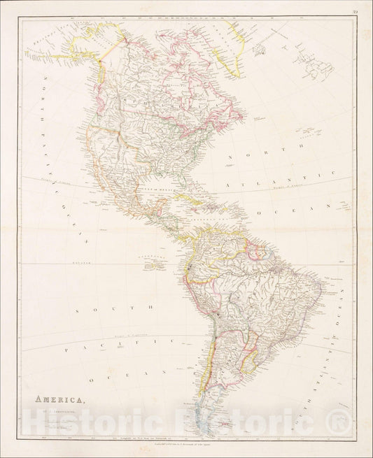 Historic Map : America, 1840, John Arrowsmith, Vintage Wall Art