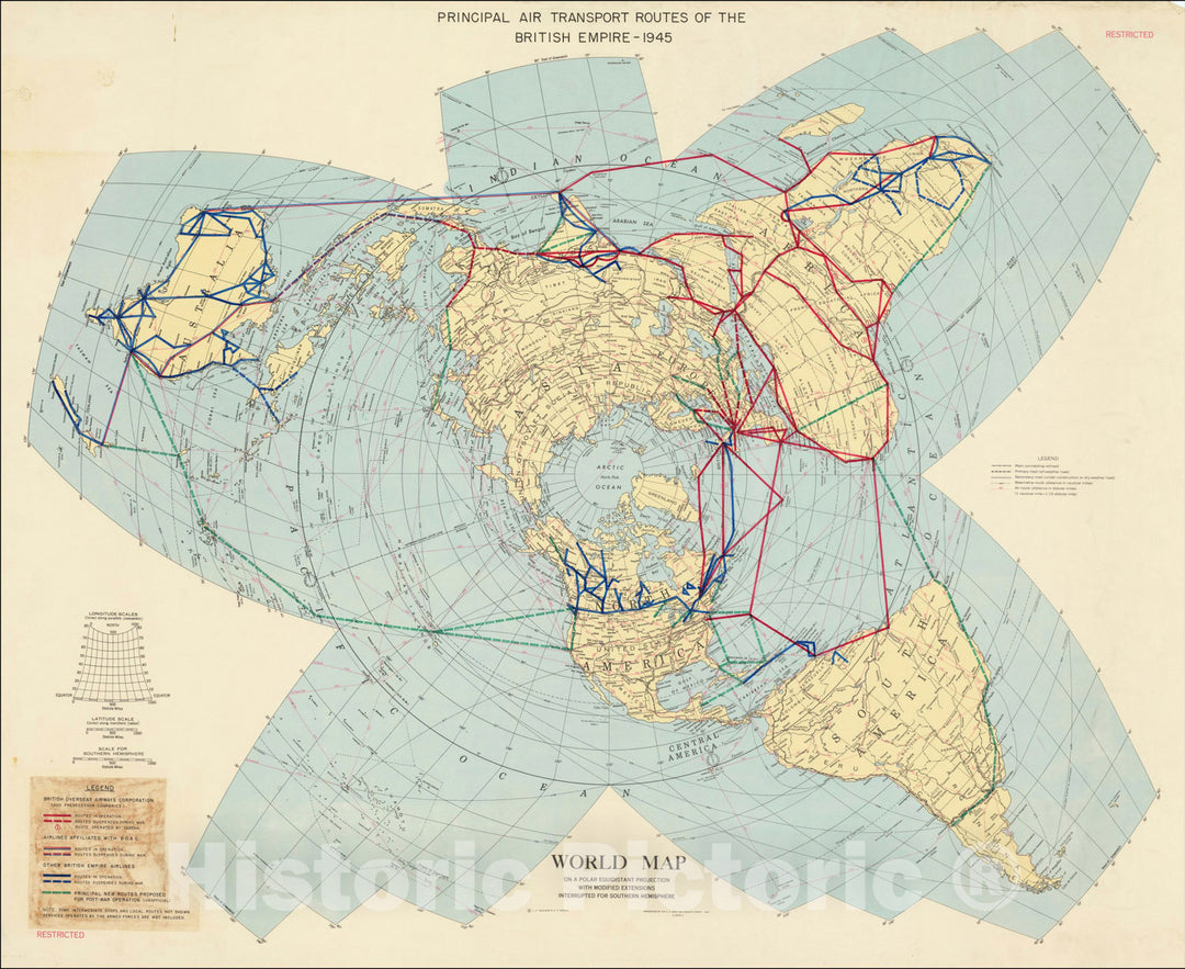 Historic Map : (Working Archive of Printed and Hand-Annotated Maps from L. Welch Pogue, Architect of Post-War Civil Aviation), c1935, Various Makers, Vintage Wall Art