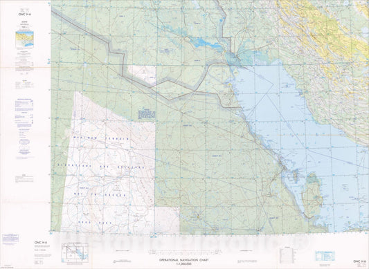 Historic Map : Operational Navigation Chart - Bahrain, Iran, Iraq, Kuwait, Qatar, Saudi Arabia, United Arab Emirates, 1972, Defense Mapping Agency - Aerospace Center, Vintage Wall Art
