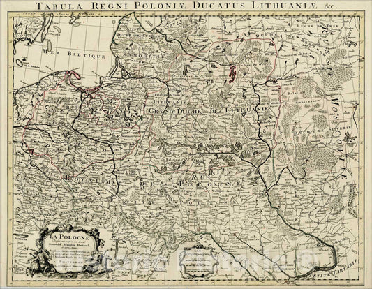 Historic Map : Tabula Regni Poloniae Ducatus Lithuaniae &c., c1730, Johannes Covens, Vintage Wall Art